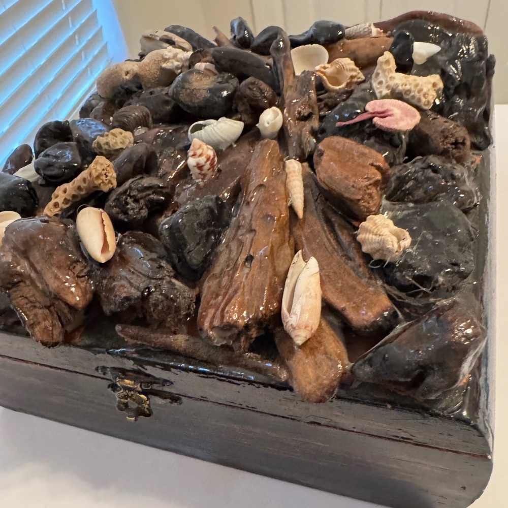 Seashell and Driftwood decorative box